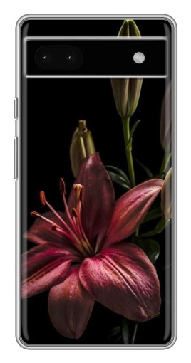 Чехол с картинкой "Красная лилия " для Google Pixel 6a