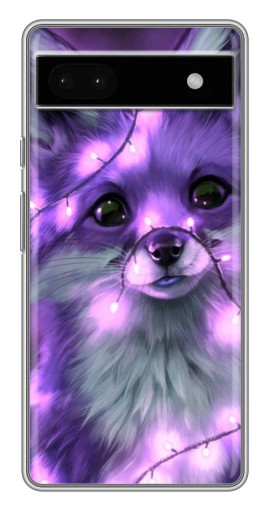 Чехол с картинкой "Лисенок фиолетовый" для Google Pixel 6a