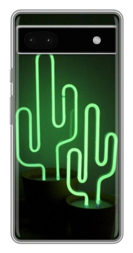 Чехол с принтом "Неоновый кактус" для Google Pixel 6a