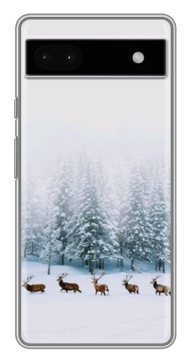 Чехол с картинкой "Олени в лесу" для Google Pixel 6a