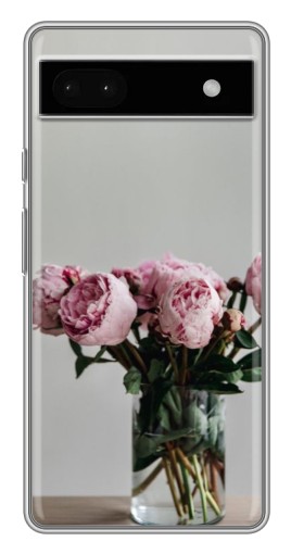 Силиконовый чехол с изображением "Пионы в вазе" для Google Pixel 6a