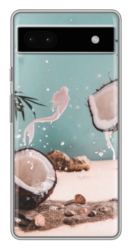 Силиконовый чехол с изображением "Половинки кокоса" для Google Pixel 6a