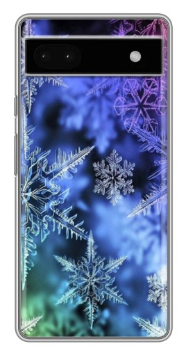 Силиконовый чехол с изображением "Разноцветные снежинки" для Google Pixel 6a