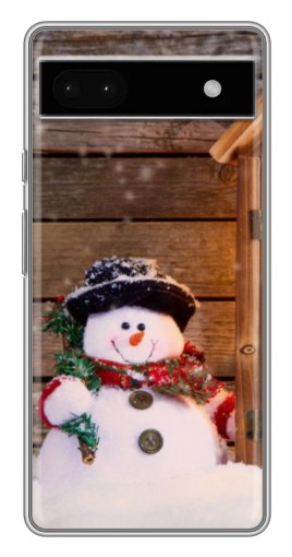 Силиконовый чехол с изображением "Рождественский снеговик" для Google Pixel 6a
