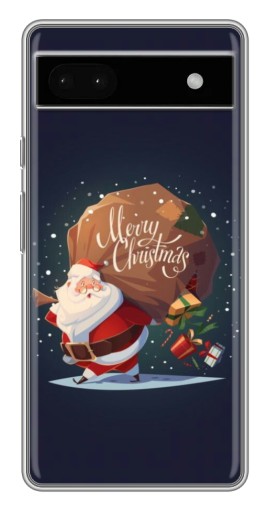 Чехол с печатью "Санта с подарками" для Google Pixel 6a
