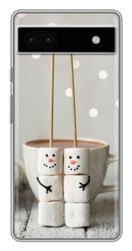 Чехол с принтом "Снеговики из зефира" для Google Pixel 6a