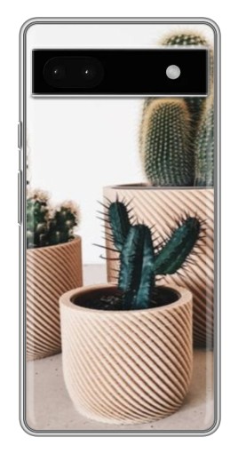 Чехол с картинкой "стильные кактусы" для Google Pixel 6a