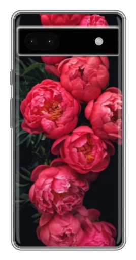 Чехол с печатью "Яркие пионы" для Google Pixel 6a
