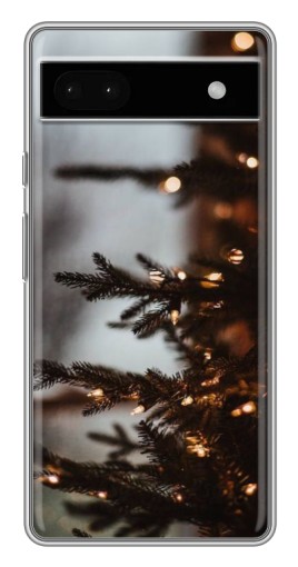 Силиконовый чехол с изображением "Елка с гирляндой" для Google Pixel 6a