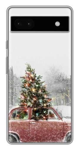 Силиконовый чехол с изображением "Елка в машине" для Google Pixel 6a