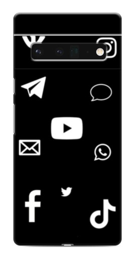 Силиконовый чехол с изображением "Белые иконки" для Google Pixel 6 Pro