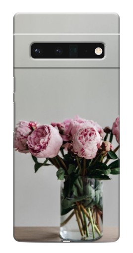 Чехол с картинкой "Пионы в вазе" для Google Pixel 6 Pro