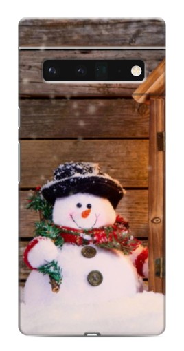 Чехол с принтом "Рождественский снеговик" для Google Pixel 6 Pro