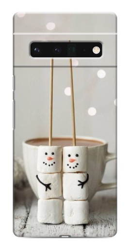 Силиконовый чехол с изображением "Снеговики из зефира" для Google Pixel 6 Pro