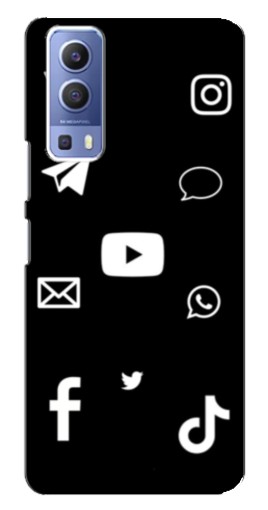Чехол с картинкой "Белые иконки" для Vivo Y72