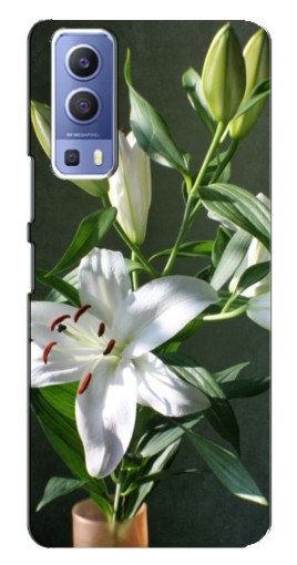 Силиконовый чехол с изображением "Белые лилии" для Vivo Y72