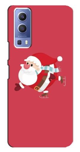 Силиконовый чехол с изображением "Дед Мороз на коньках" для Vivo Y72