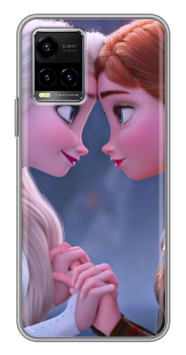 Силиконовый чехол с изображением "Анна и Ельза" для Vivo Y33s
