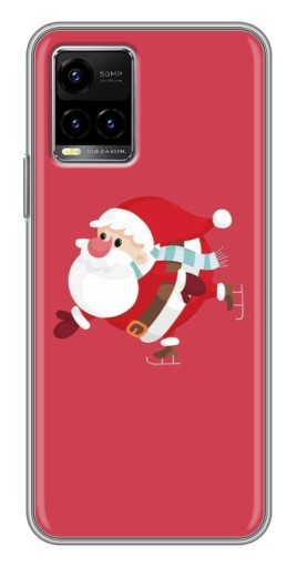 Чехол с печатью "Дед Мороз на коньках" для Vivo Y33s