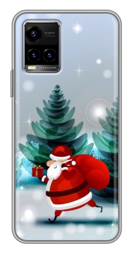 Чехол с принтом "Дед Мороз с подарком" для Vivo Y33s