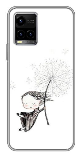 Силиконовый чехол с изображением "Девочка с одуванчиком" для Vivo Y33s