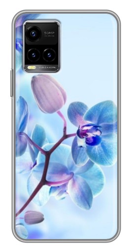 Силиконовый чехол с изображением "Голубые орхидеи" для Vivo Y33s