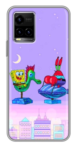Силиконовый чехол с изображением "Крабс и Спанч Боб" для Vivo Y33s