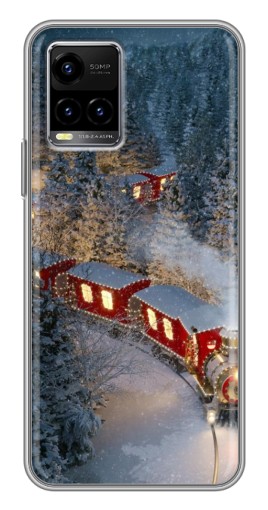 Чехол с картинкой "Новогодний поезд" для Vivo Y33s