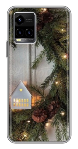 Силиконовый чехол с изображением "Новогодний венок" для Vivo Y33s