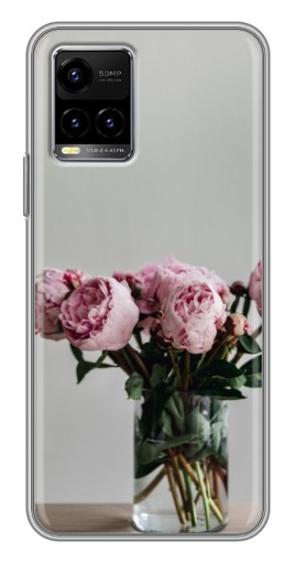 Чехол с принтом "Пионы в вазе" для Vivo Y33s