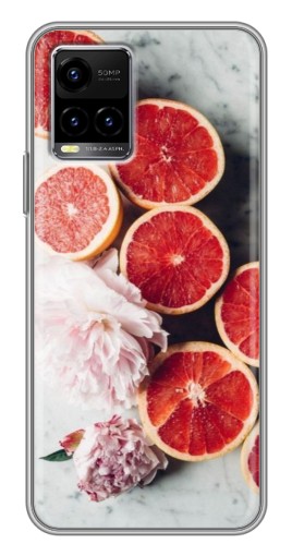 Чехол с принтом "Половинки грейпфрутов" для Vivo Y33s