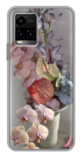 Чехол с печатью "Разноцветные орхидеи" для Vivo Y33s