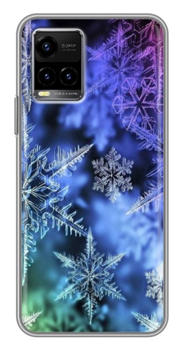 Чехол с печатью "Разноцветные снежинки" для Vivo Y33s