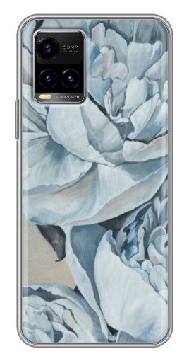 Силиконовый чехол с изображением "Рисунок пионы" для Vivo Y33s