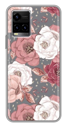 Силиконовый чехол с изображением "Рисунок розы" для Vivo Y33s