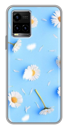 Силиконовый чехол с изображением "Ромашковый фон" для Vivo Y33s
