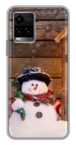 Силиконовый чехол с изображением "Рождественский снеговик" для Vivo Y33s