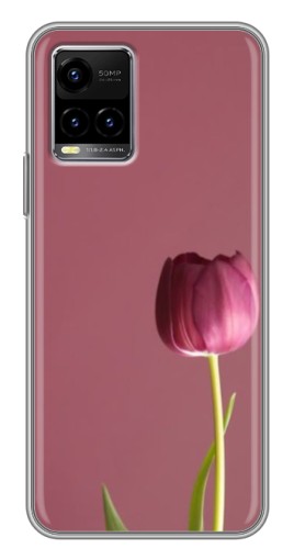 Чехол с принтом "Розовый тюльпан" для Vivo Y33s
