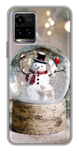 Чехол с принтом "Снеговик в шаре" для Vivo Y33s