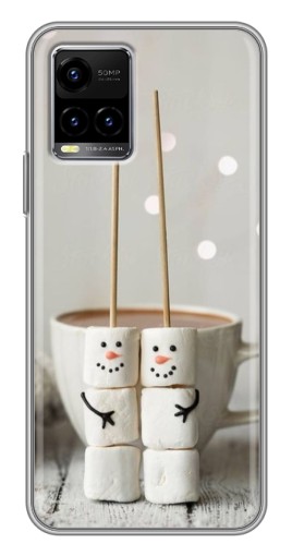 Чехол с печатью "Снеговики из зефира" для Vivo Y33s