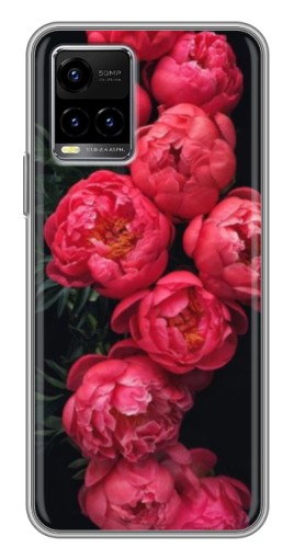 Чехол с картинкой "Яркие пионы" для Vivo Y33s