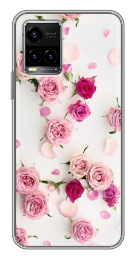 Чехол с печатью "Яркие розы" для Vivo Y33s