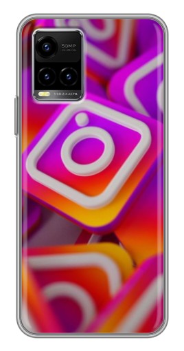Силиконовый чехол с изображением "Значки Инстаграм" для Vivo Y33s