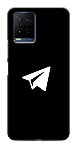 Чехол с картинкой "Лого Телеграм" для Vivo Y21 / Y21s