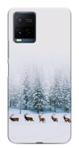 Чехол с печатью "Олени в лесу" для Vivo Y21 / Y21s