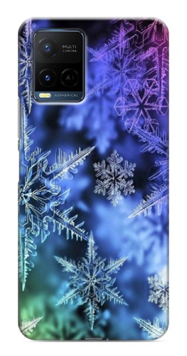 Чехол с картинкой "Разноцветные снежинки" для Vivo Y21 / Y21s
