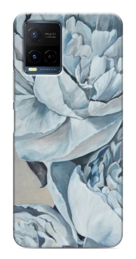 Силиконовый чехол с изображением "Рисунок пионы" для Vivo Y21 / Y21s