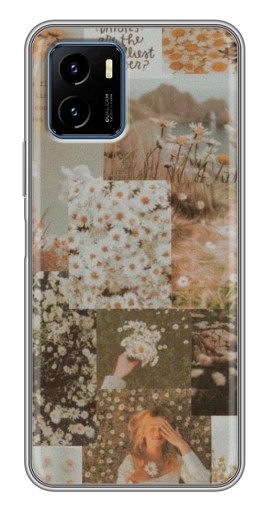 Силиконовый чехол с изображением "Коллаж ромашек " для Vivo Y15s