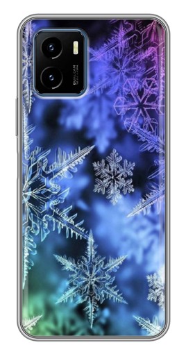 Силиконовый чехол с изображением "Разноцветные снежинки" для Vivo Y15s