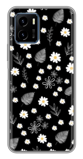 Силиконовый чехол с изображением "Ромашки на черном" для Vivo Y15s